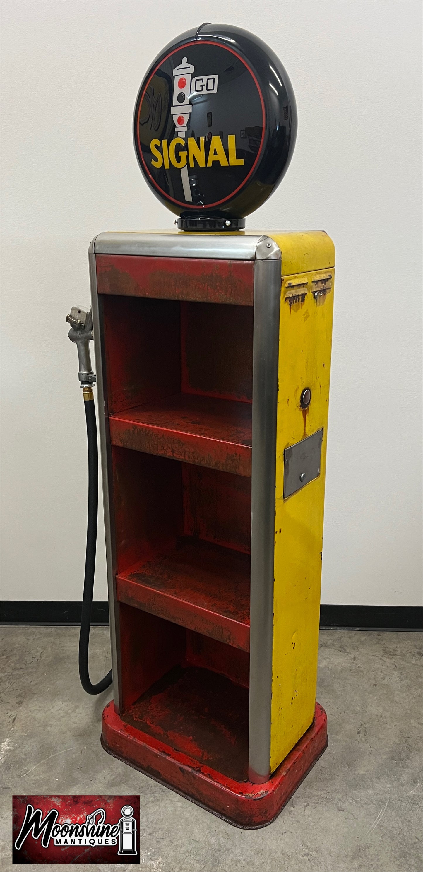 Rustoration 1940’s SIGNAL GASOLINE Bowser Gas Pump w/ Shelves - Mancave Decor - Free Shipping!