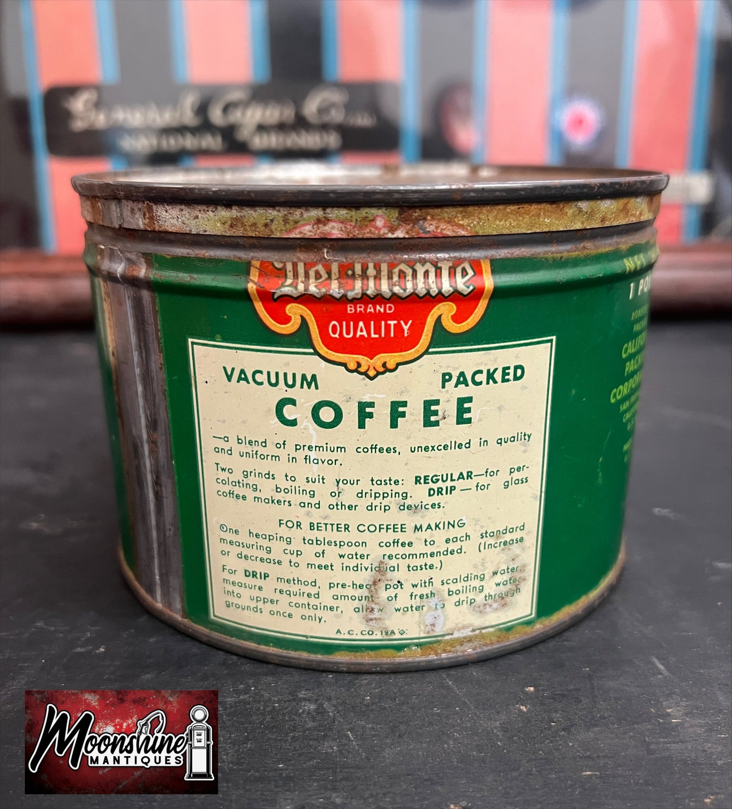 Vtg. DEL-MONTE COFFEE Tin Can - Free Shipping!