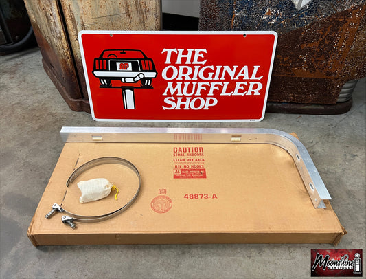 NOS - Vtg. 1970's AP The Original Muffler Shop Sign w/ Hanging Bracket - Free Shipping!