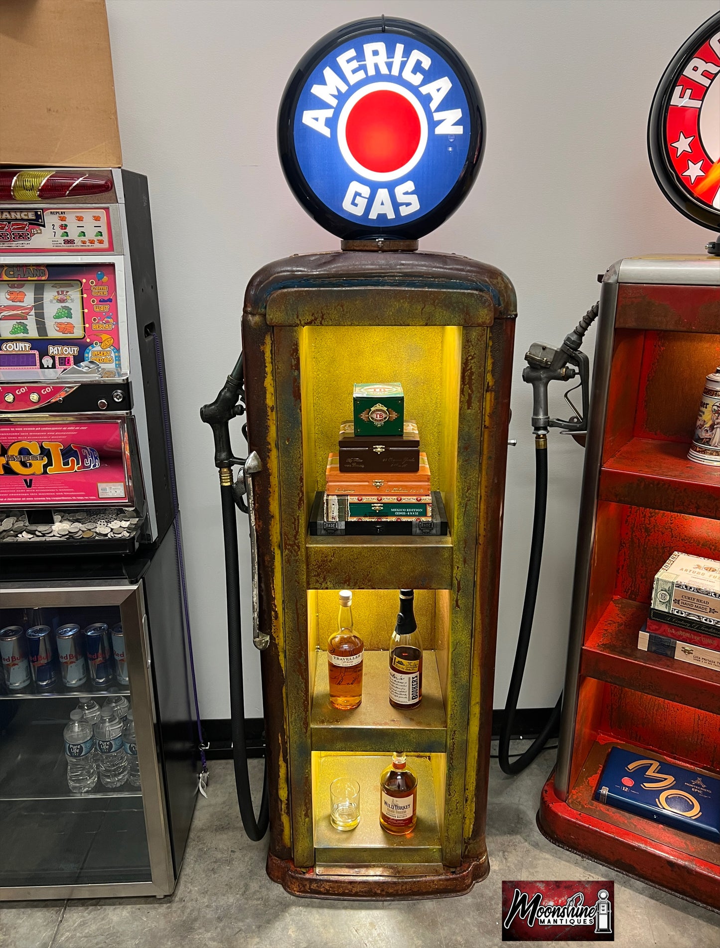 Rustoration 1940s AMERICAN GAS Gilbarco Gas Pump w/ Shelves - Mancave Decor - Free Shipping!