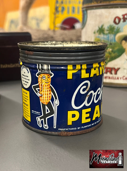 1940's PLANTER'S PEANUTS Mr. Peanut Can - Free Shipping!
