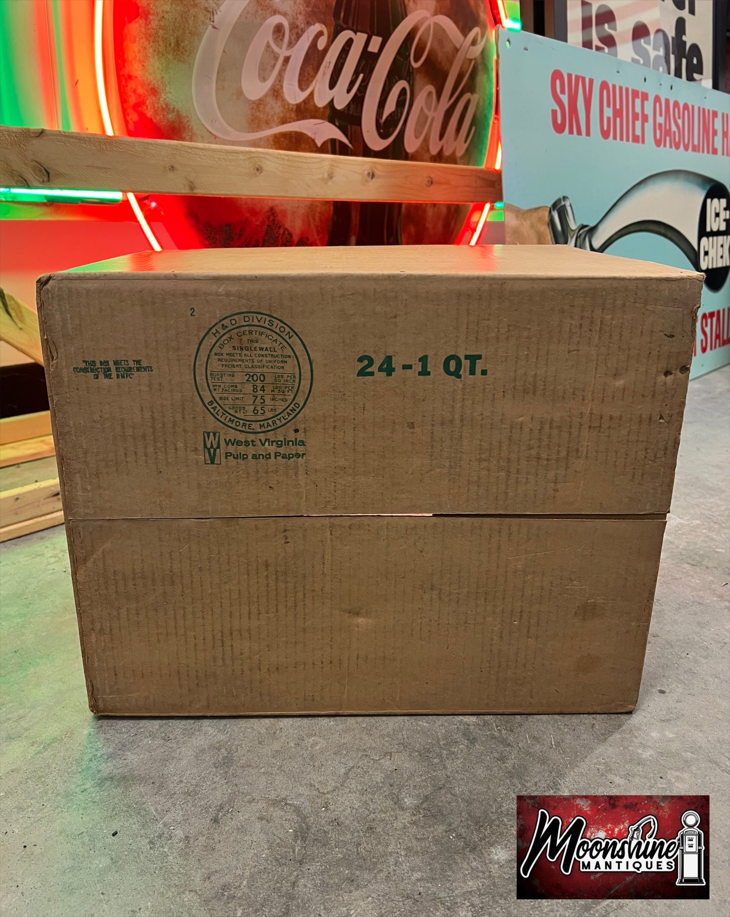 RARE - Vtg. 1960's HIGH PENN Motor Oil Can Case Box - Gas & Oil - Free Shipping!