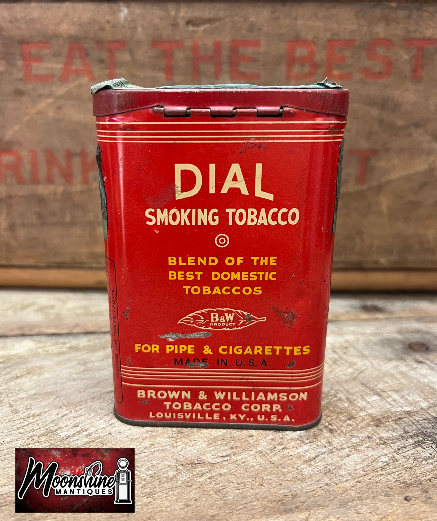 Vtg. DIAL Tobacco Pocket Tin - Free Shipping!