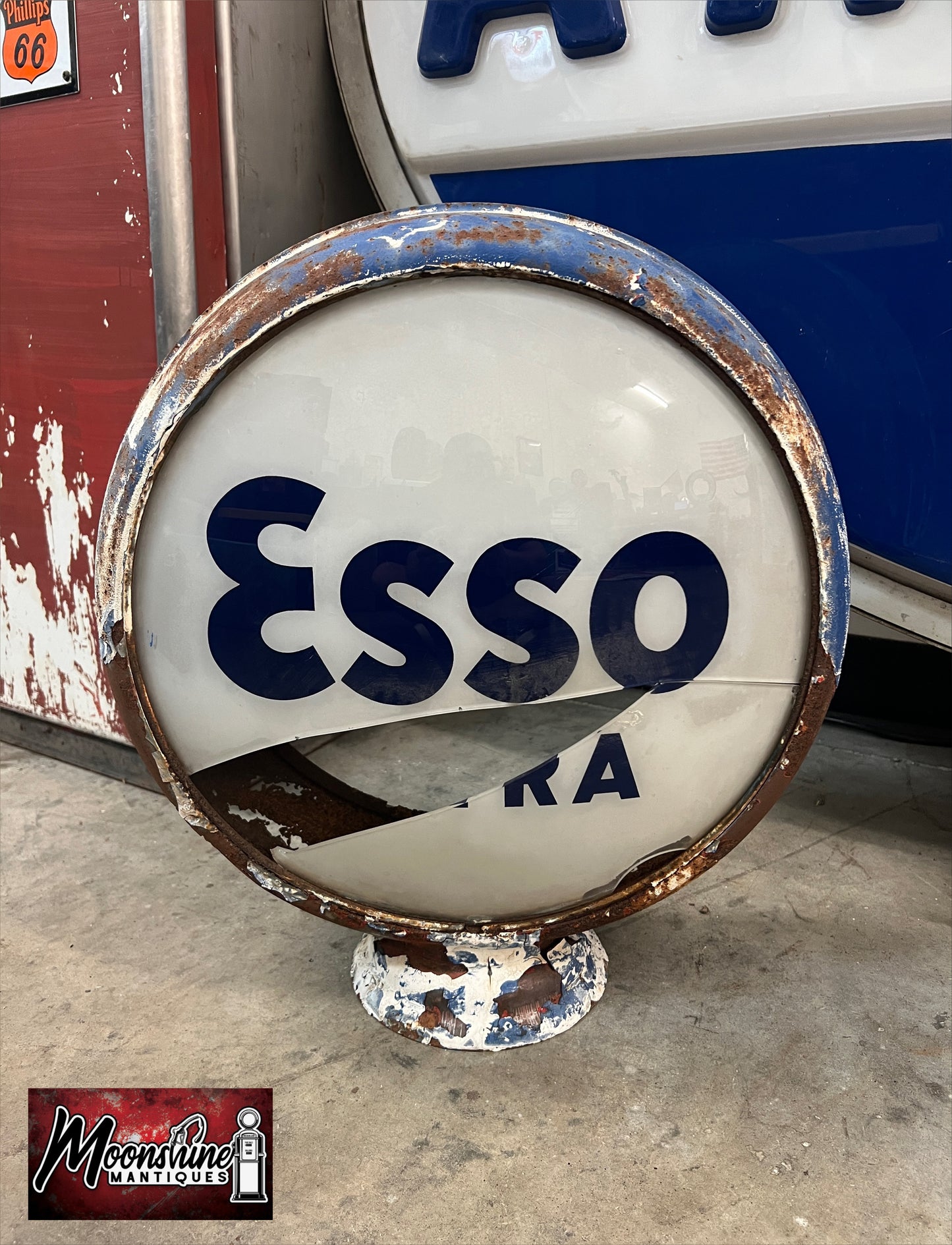 Vtg. Original ESSO EXTRA Gas Pump Globe - Free Shipping!