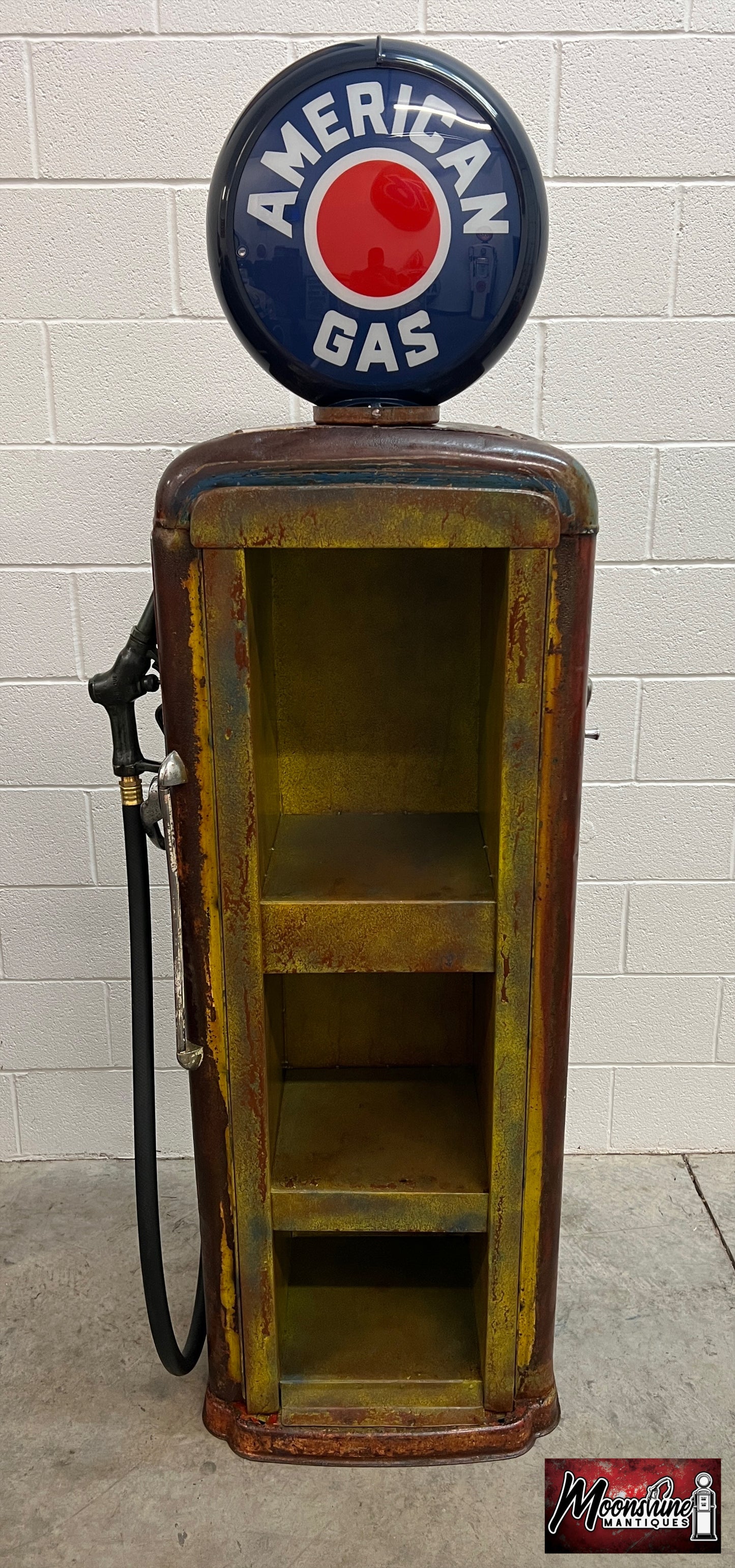 Rustoration 1940s AMERICAN GAS Gilbarco Gas Pump w/ Shelves - Mancave Decor - Free Shipping!