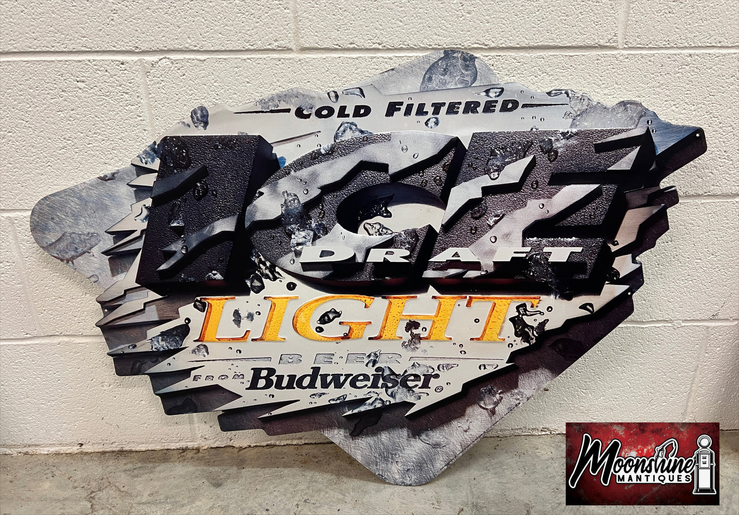 Vtg. 1990's BUDWEISER Bud Ice Light Beer Sign - Free Shipping!