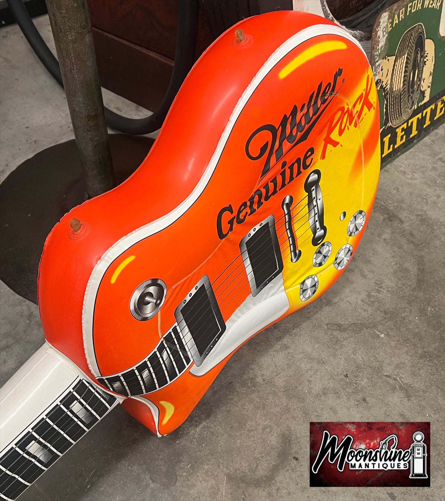Rare Vtg. MILLER GENUINE DRAFT Beer Inflatable Guitar - Free Shipping!