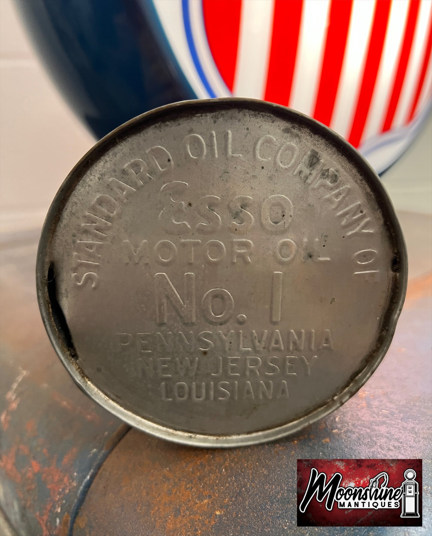 1930’s ESSO Unexcelled Motor Oil Can 1 qt. - Free Shipping!