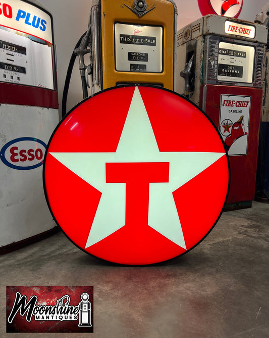 Vtg. TEXACO GASOLINE Light Up Service Station Sign - Free Shipping!