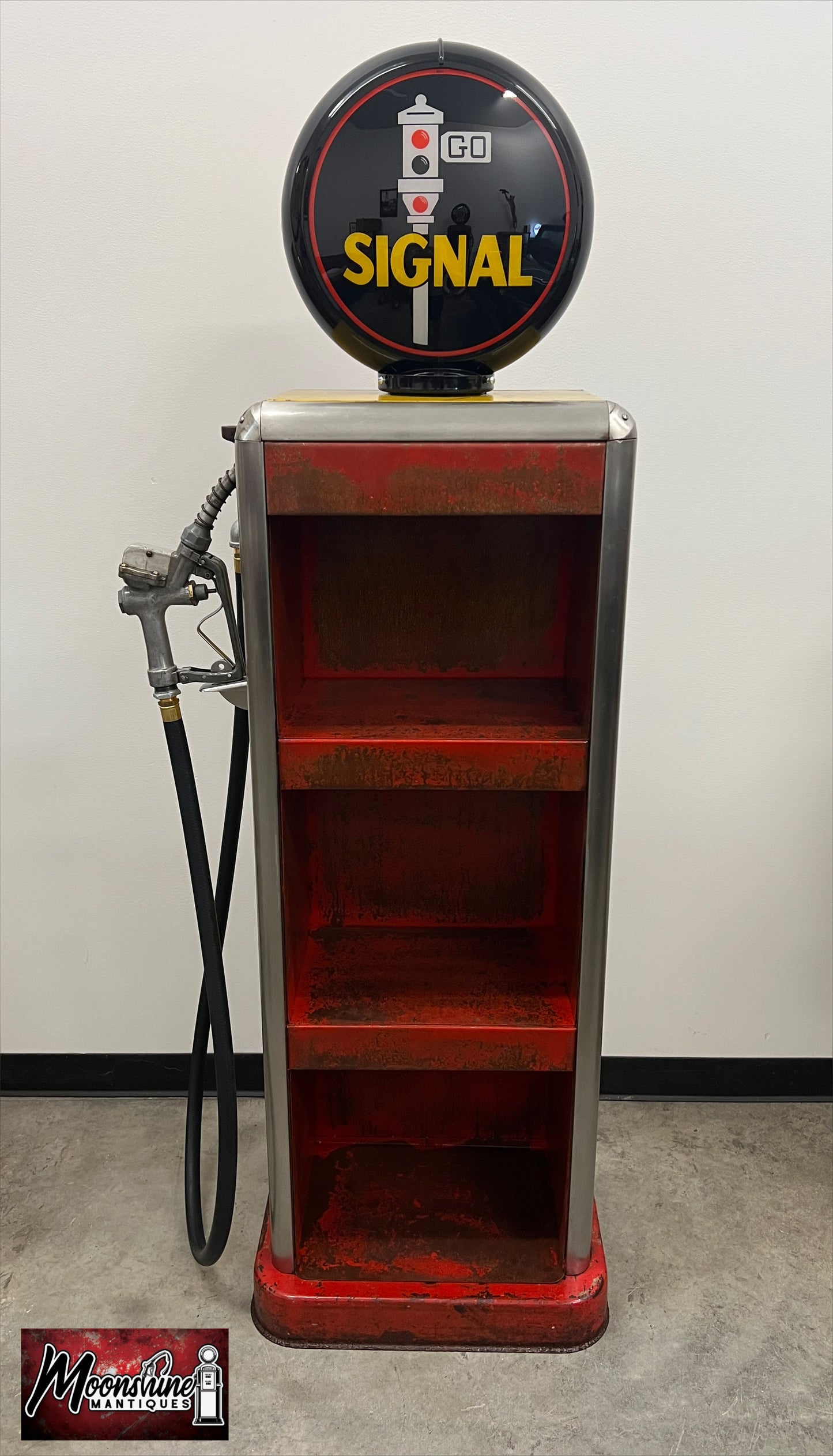 Rustoration 1940’s SIGNAL GASOLINE Bowser Gas Pump w/ Shelves - Mancave Decor - Free Shipping!