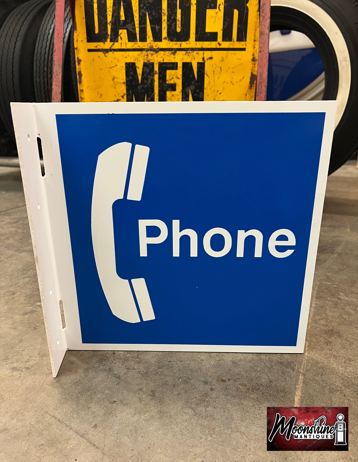 Vtg. PAY PHONE Flange Sign - Free Shipping!