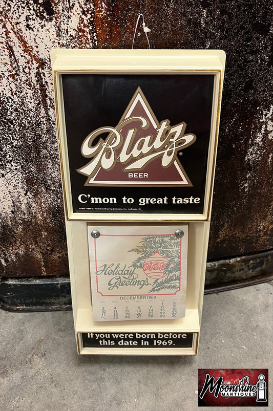 Vtg. 1989 BLATZ BEER Calendar Sign - Free Shipping!