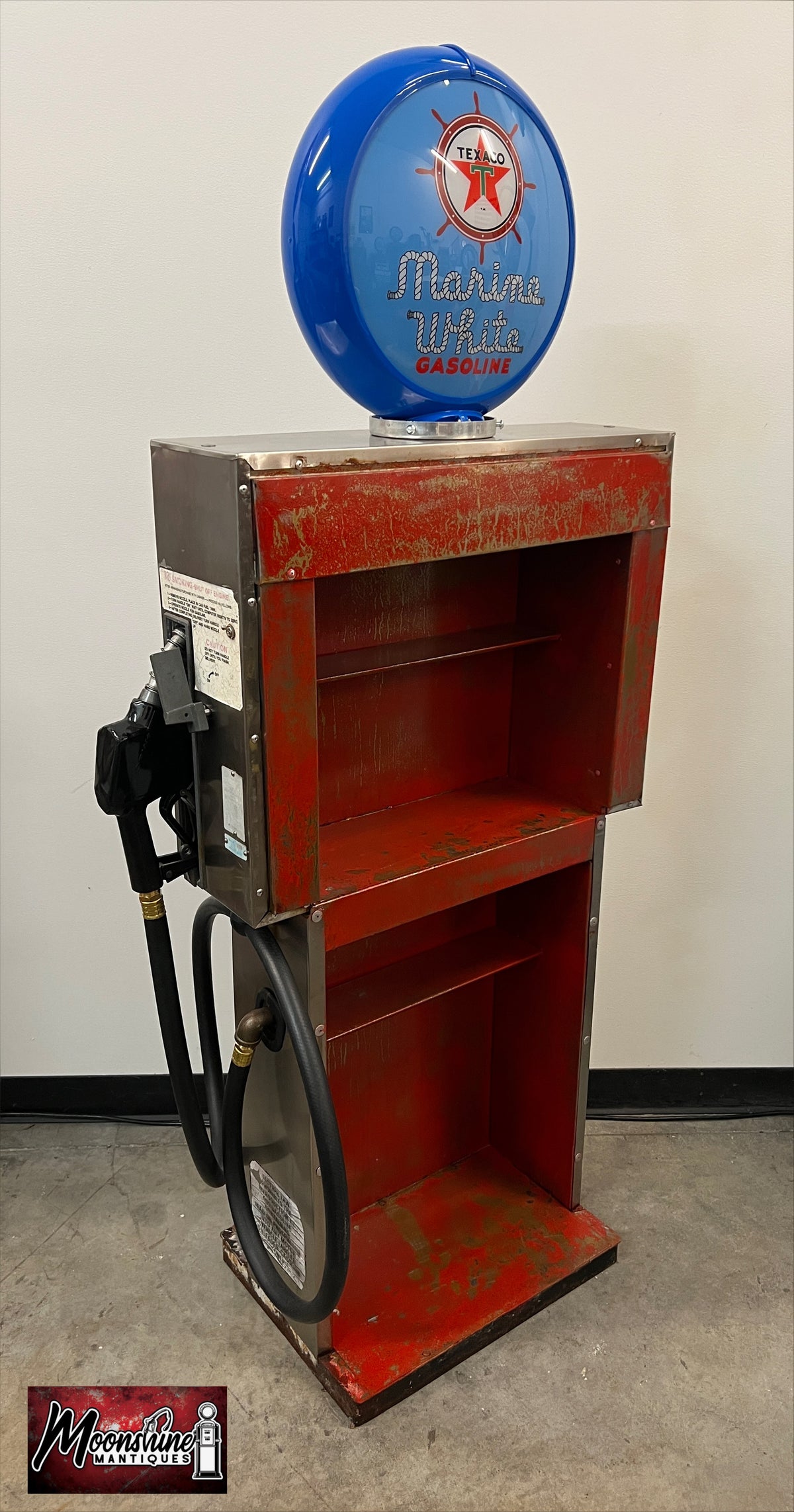 Rustoration 1960’s TEXACO MARINE Gilbarco Gas Pump w/ Shelves - Free Shipping!