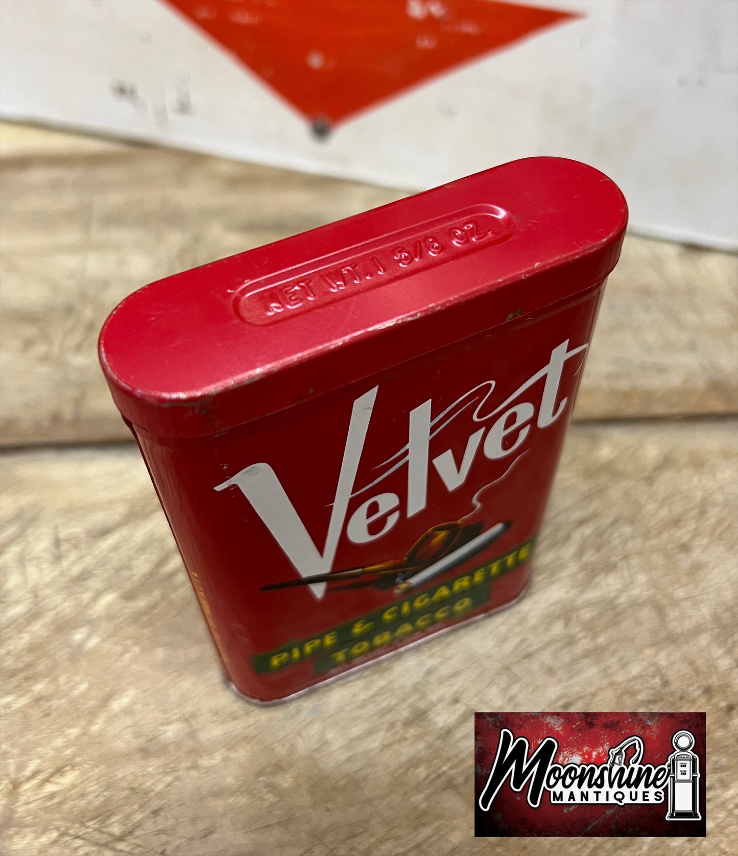 Vtg. VELVET Pipe & Cigarette Tobacco Pocket Tin - Free Shipping!