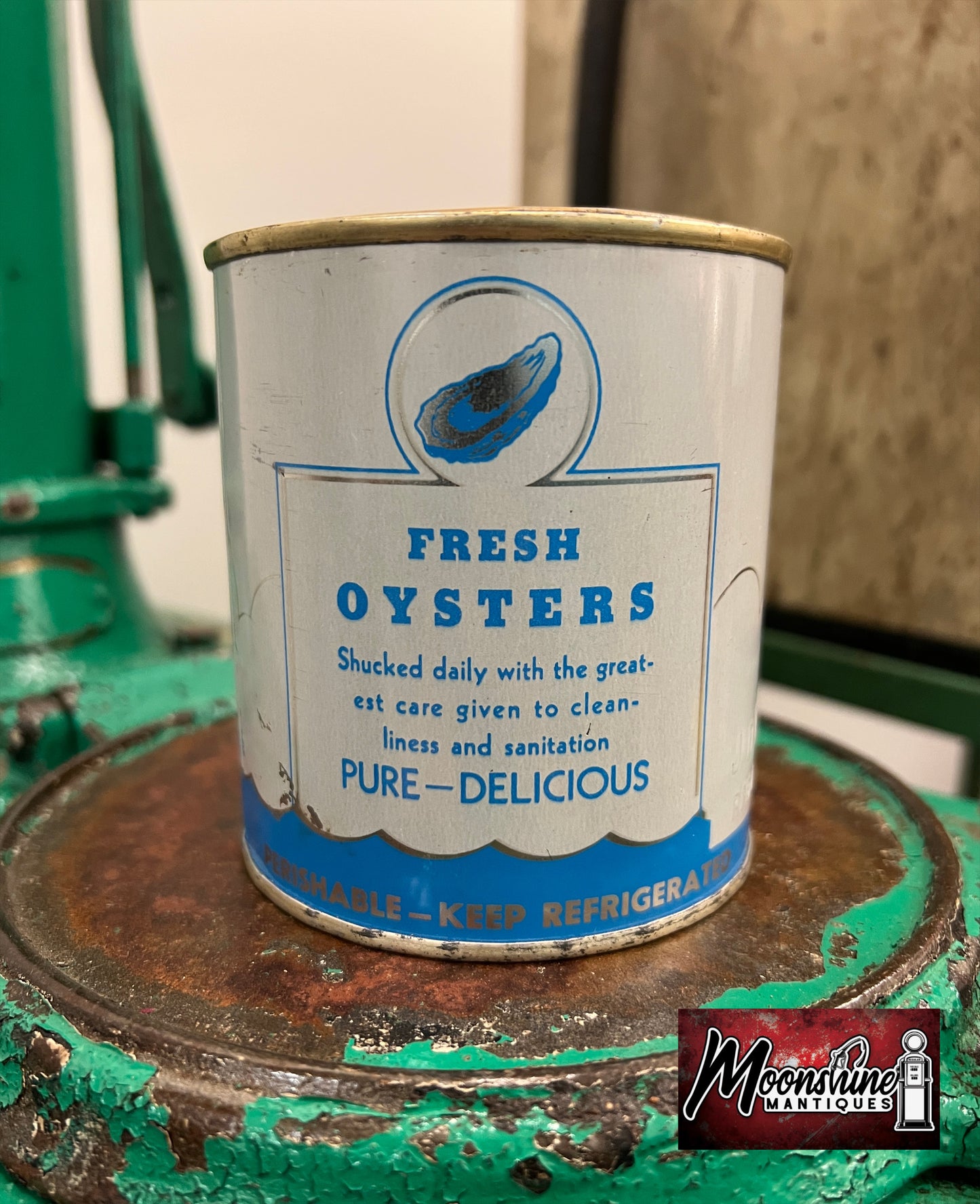Vtg. OYSTERS Tin - J.D. Weeks / Morehead City, NC - Free Shipping!