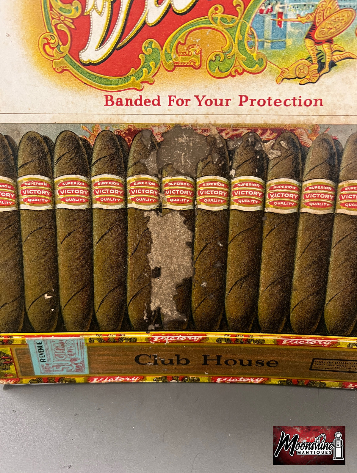 RARE 1920's Victory Cigars Counter Top Display Sign - Free Shipping!