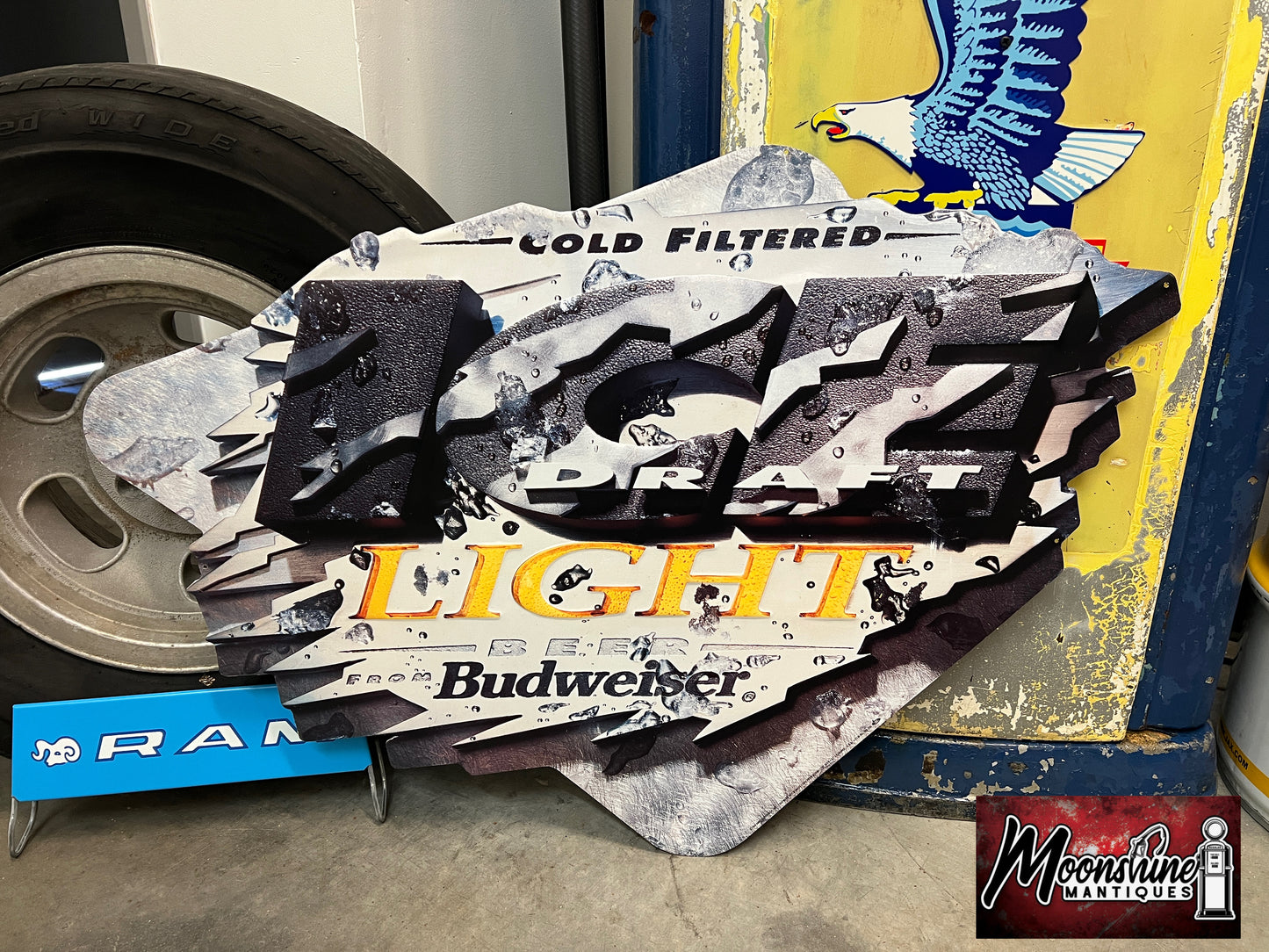 Vtg. 1990's BUDWEISER Bud Ice Light Beer Sign - Free Shipping!