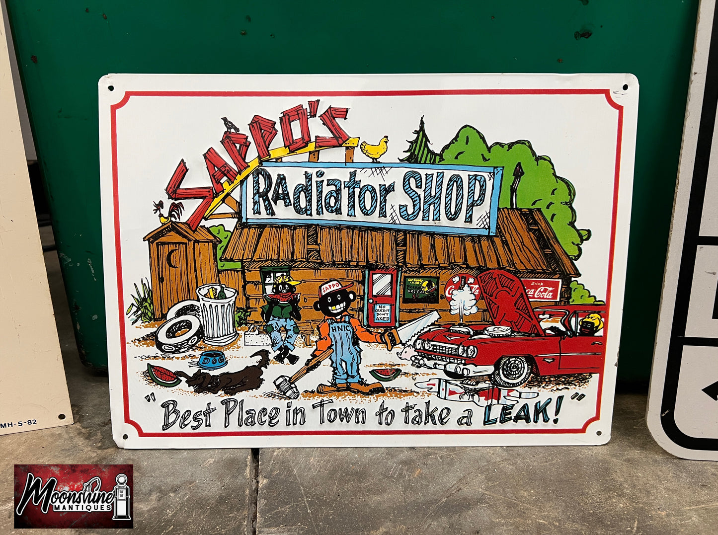 Vtg . SAPPO'S Radiator Shop Sign - Gas & Oil - Free Shipping!