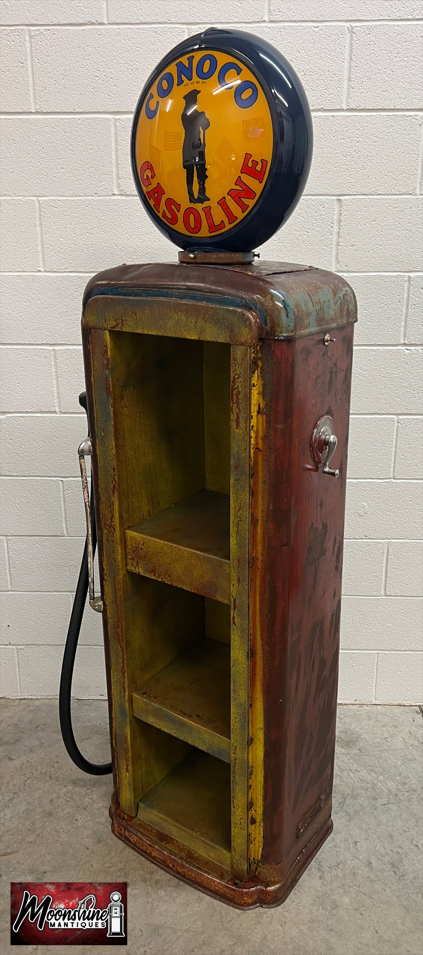 Rustoration 1940’s CONOCO GASOLINE Gilbarco Gas Pump w/ Shelves - Mancave Decor - Free Shipping!