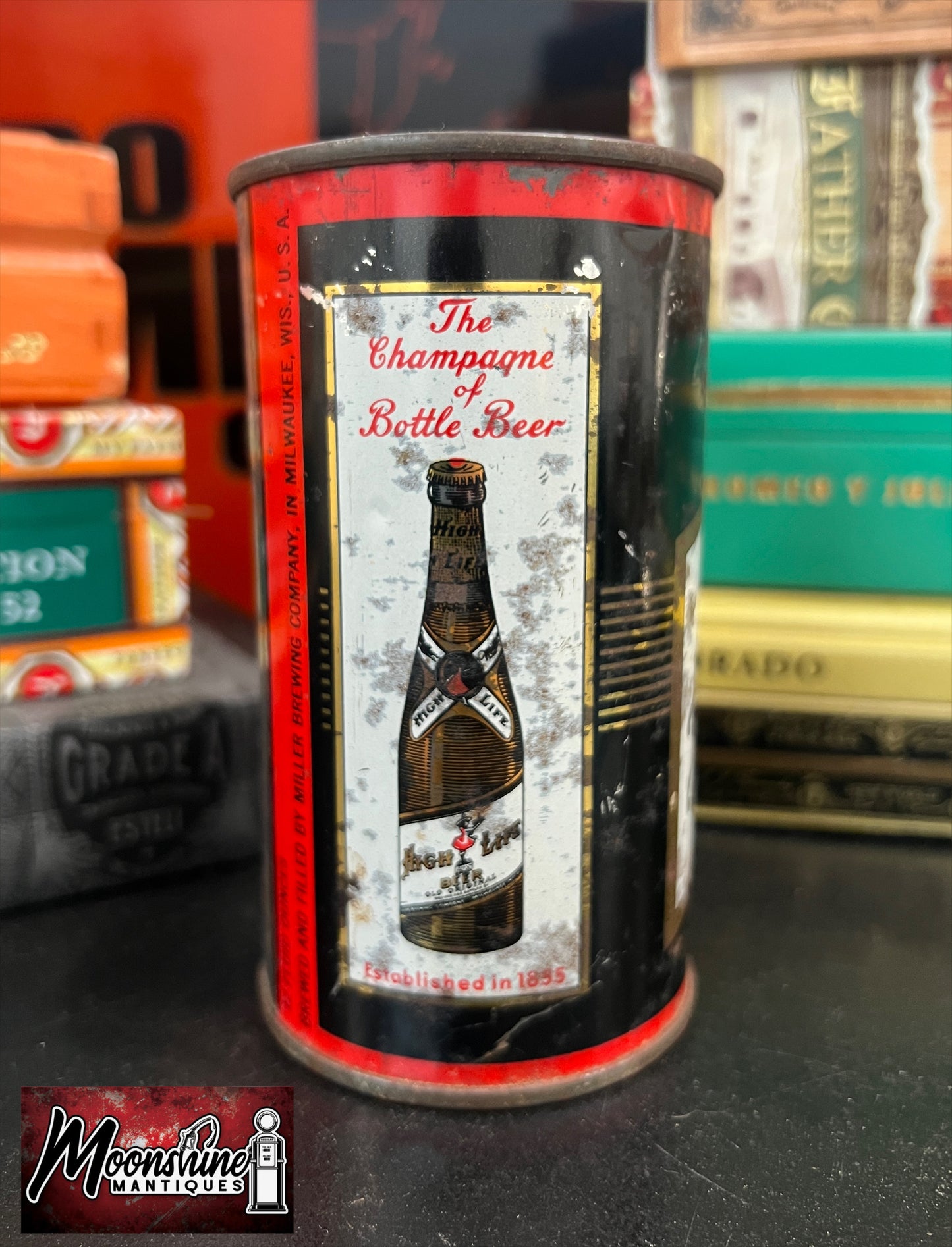 Vtg. MILLER High Life Beer Can - North Carolina Tax Lid - Free Shipping!