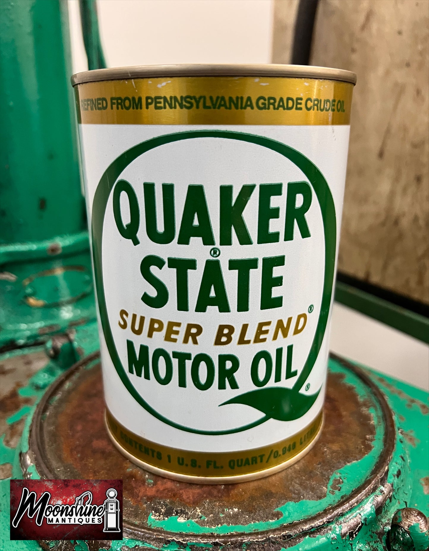 1980’s QUAKER STATE Motor Oil Can 1 qt. - Gas & Oil - Free Shipping!