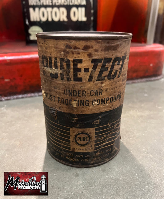 FULL Vtg. PURE OIL COMPANY Car Rust Proofing Compound Can 1 qt. - Free Shipping!