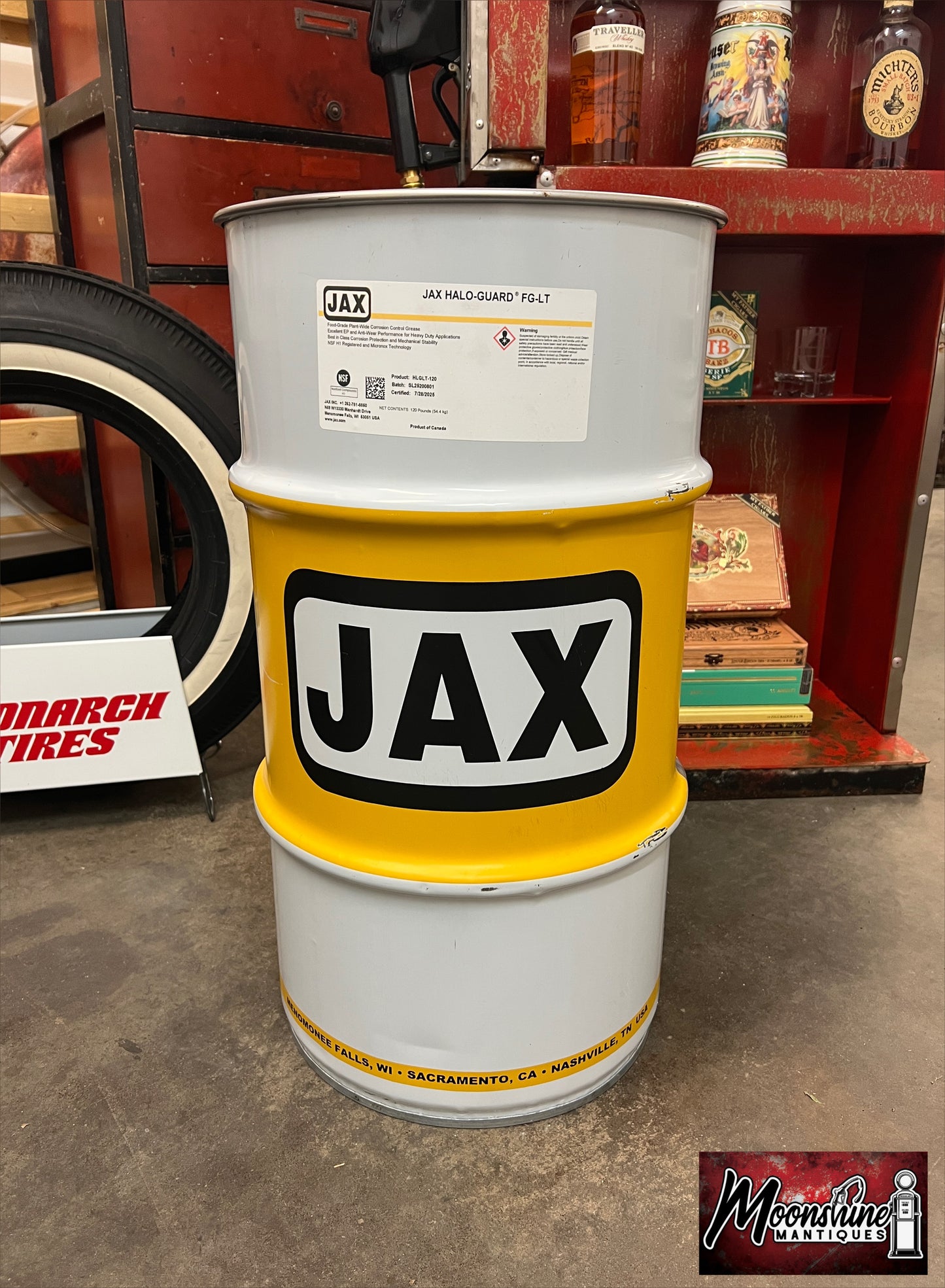 JAX Lubricant Grease Drum 16 gal. - Mancave Trash Can - Gas & Oil - Free Shipping!