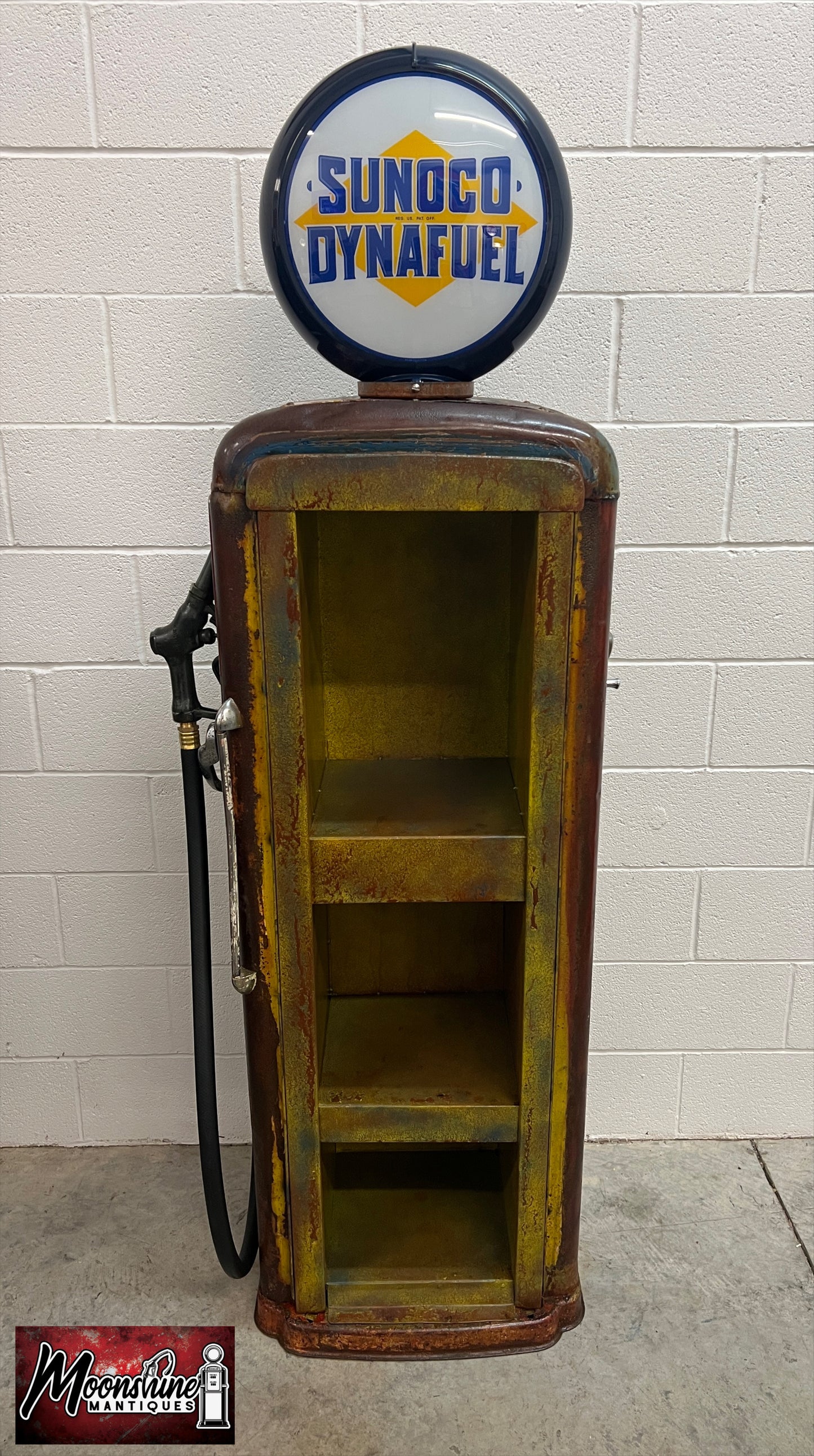 Rustoration 1940’s SUNOCO DYNAFUEL Gilbarco Gas Pump w/ Shelves - Mancave Decor - Free Shipping!