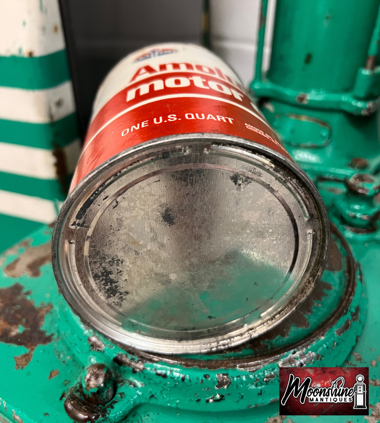 1970's AMOCO Amolube Motor Oil Can 1 qt - Free Shipping!