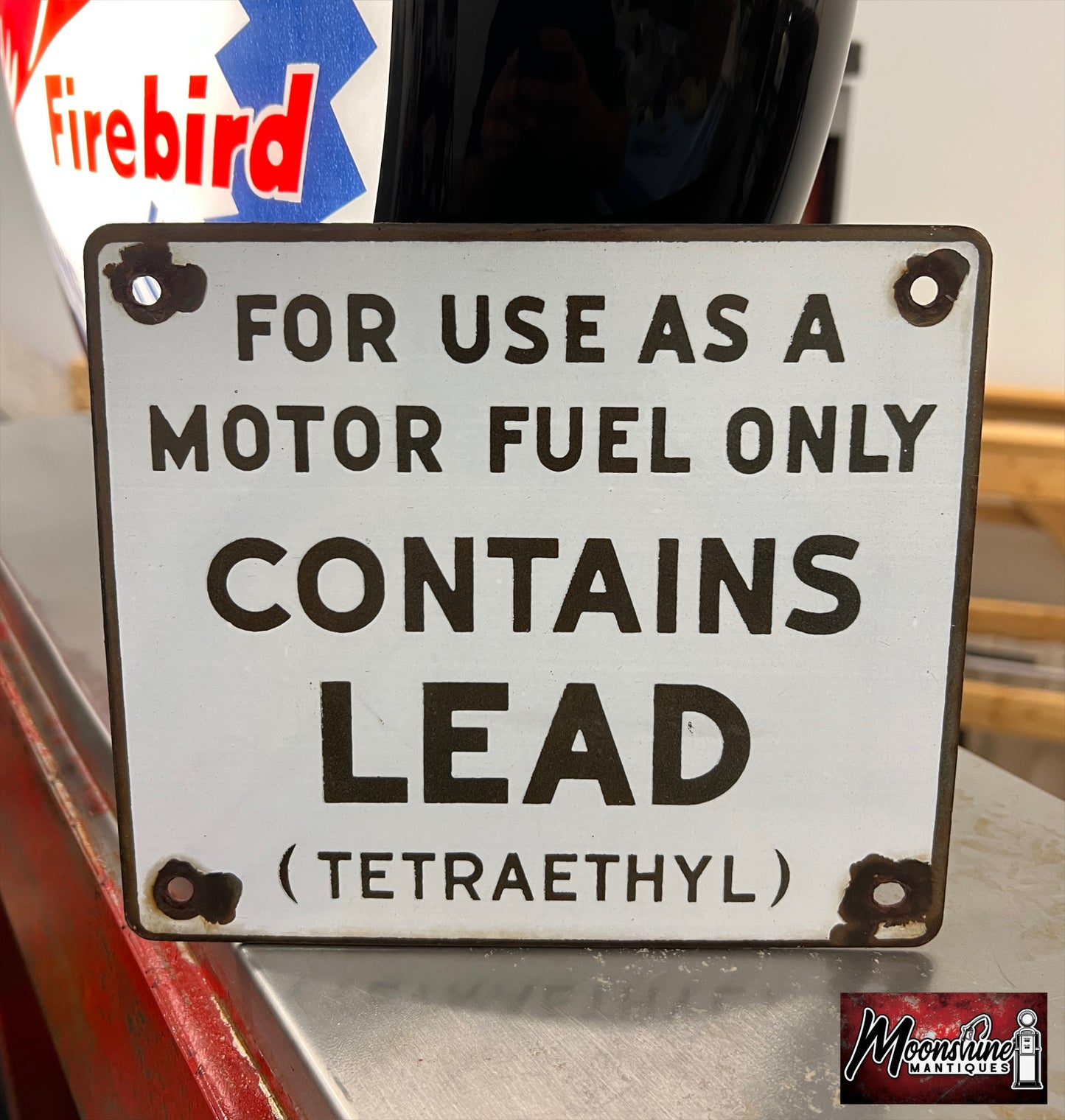 Original 1940's CONTAINS LEAD Porcelain Gas Pump Sign - Gas & Oil - Free Shipping!