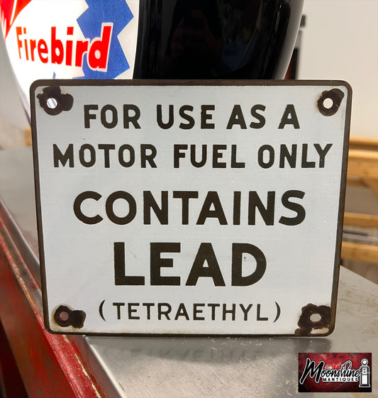 Original 1940's CONTAINS LEAD Porcelain Gas Pump Sign - Gas & Oil - Free Shipping!