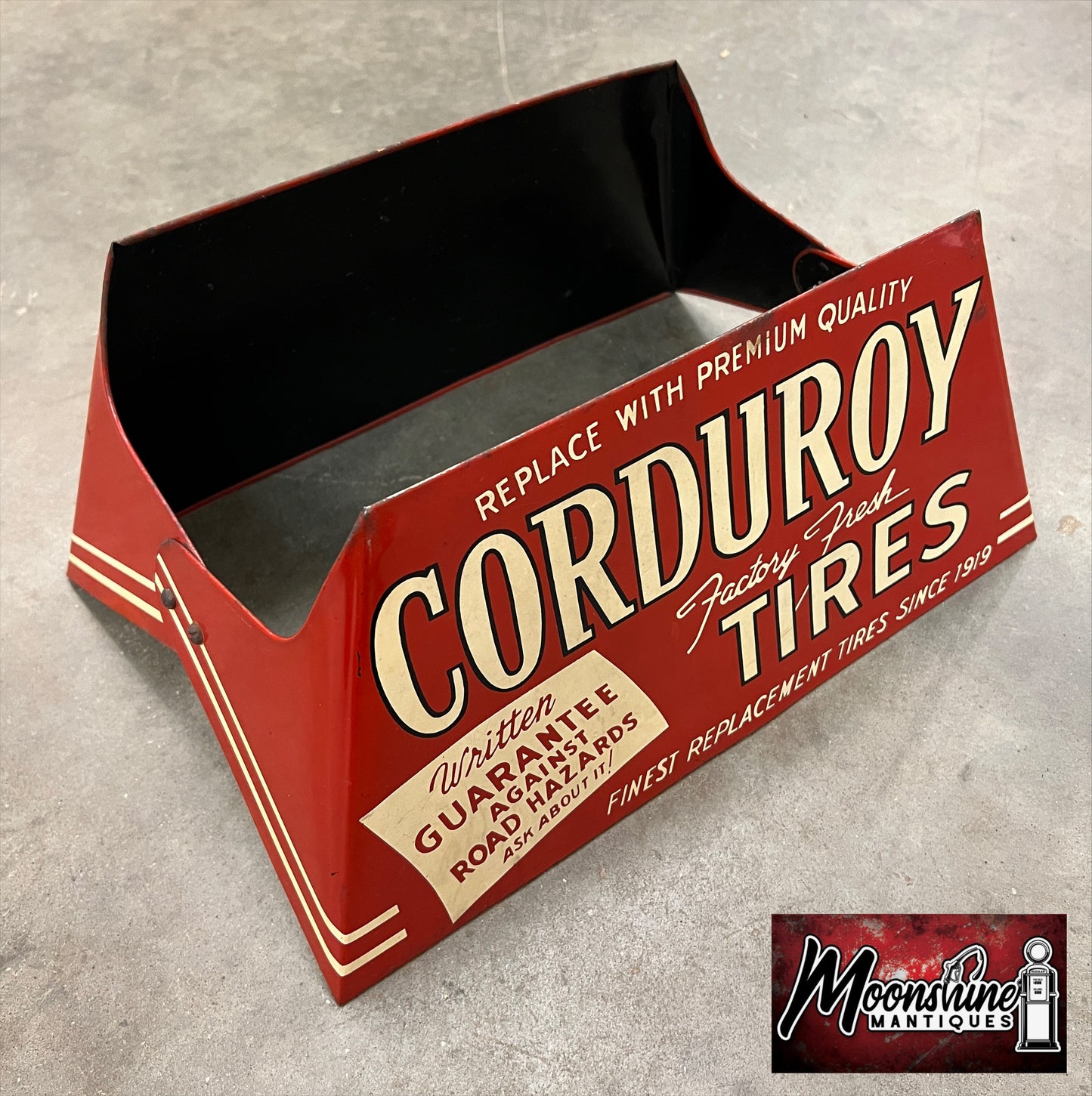 RARE 1940's CORDUROY TIRES Display Stand Rack Sign - Free Shipping!