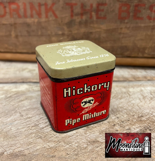 Vtg. HICKORY Pipe Mixture Tobacco Tin - Free Shipping!