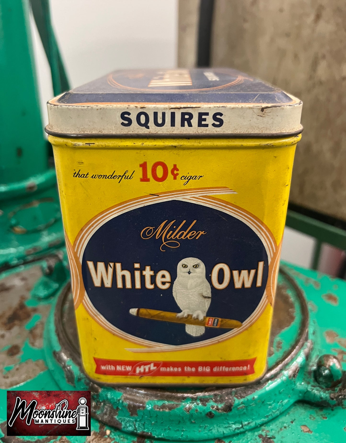 Vtg. WHITE OWL Squires Cigar Tin - Free Shipping!