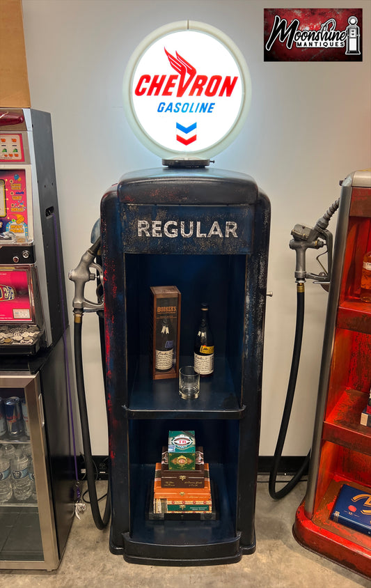 Rustoration 1950’s CHEVRON GASOLINE Tokheim Gas Pump w/ Shelves - Shipping Available!