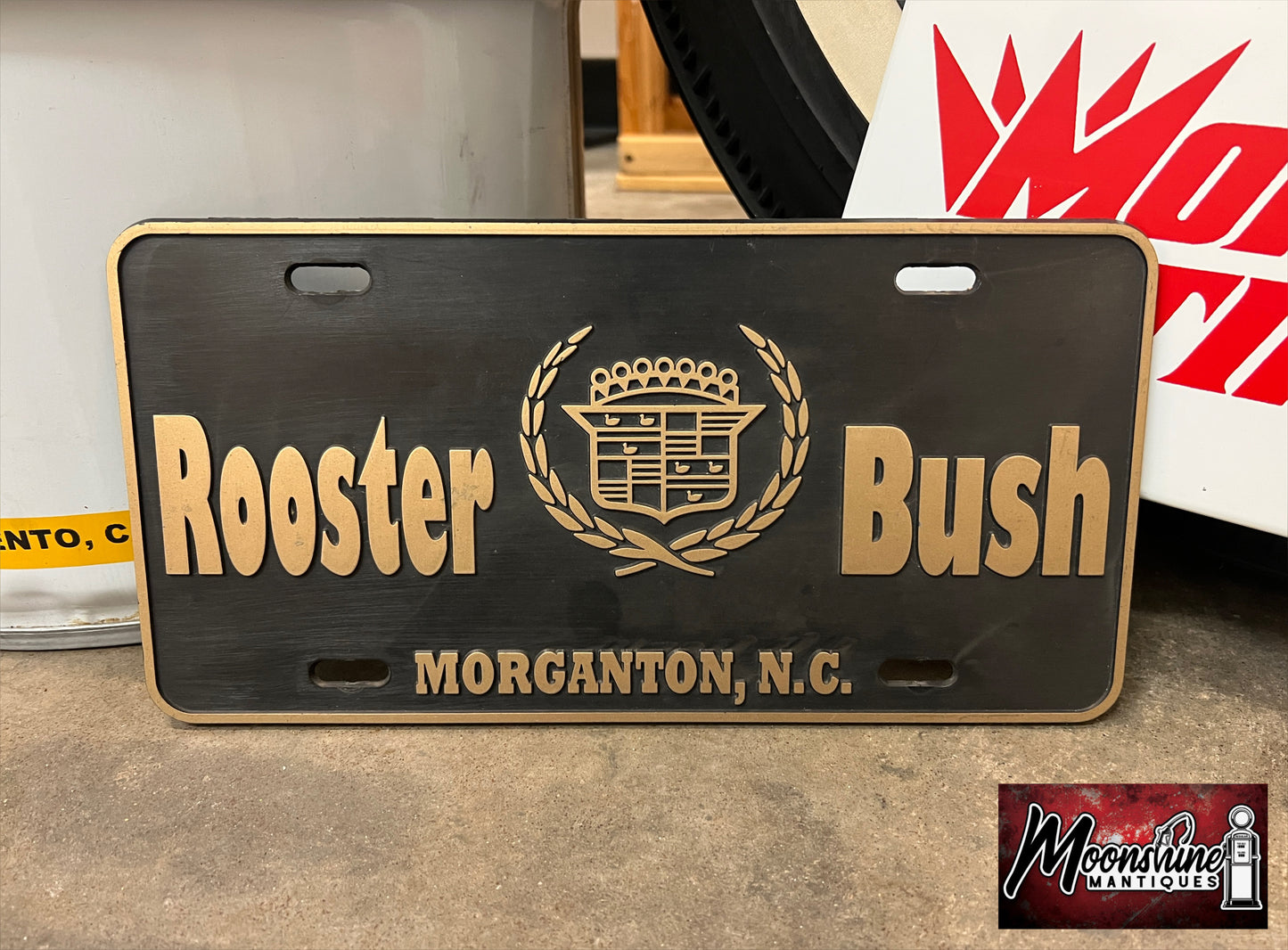 Rooster Bush CADILLAC DEALERSHIP License Plate / Tag - Morganton, North Carolina - Free Shipping!