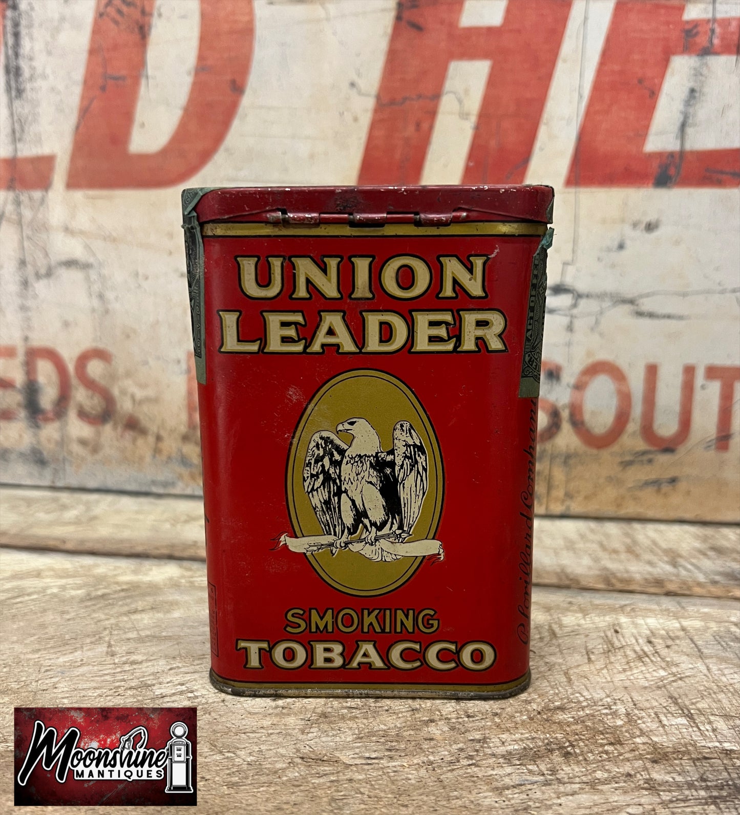 Unopened - Vtg. UNION LEADER Smoking Tobacco Pocket Tin - Free Shipping!