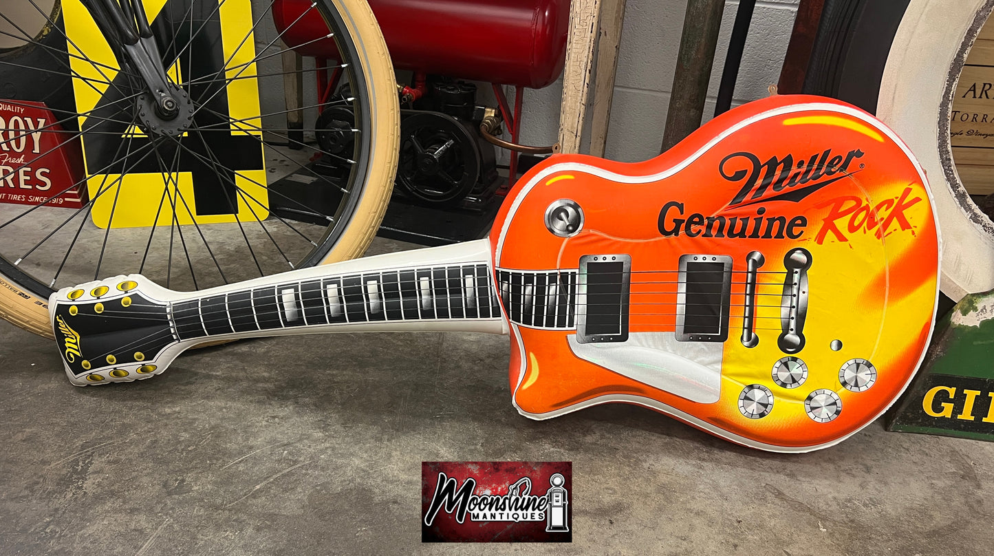 Rare Vtg. MILLER GENUINE DRAFT Beer Inflatable Guitar - Free Shipping!