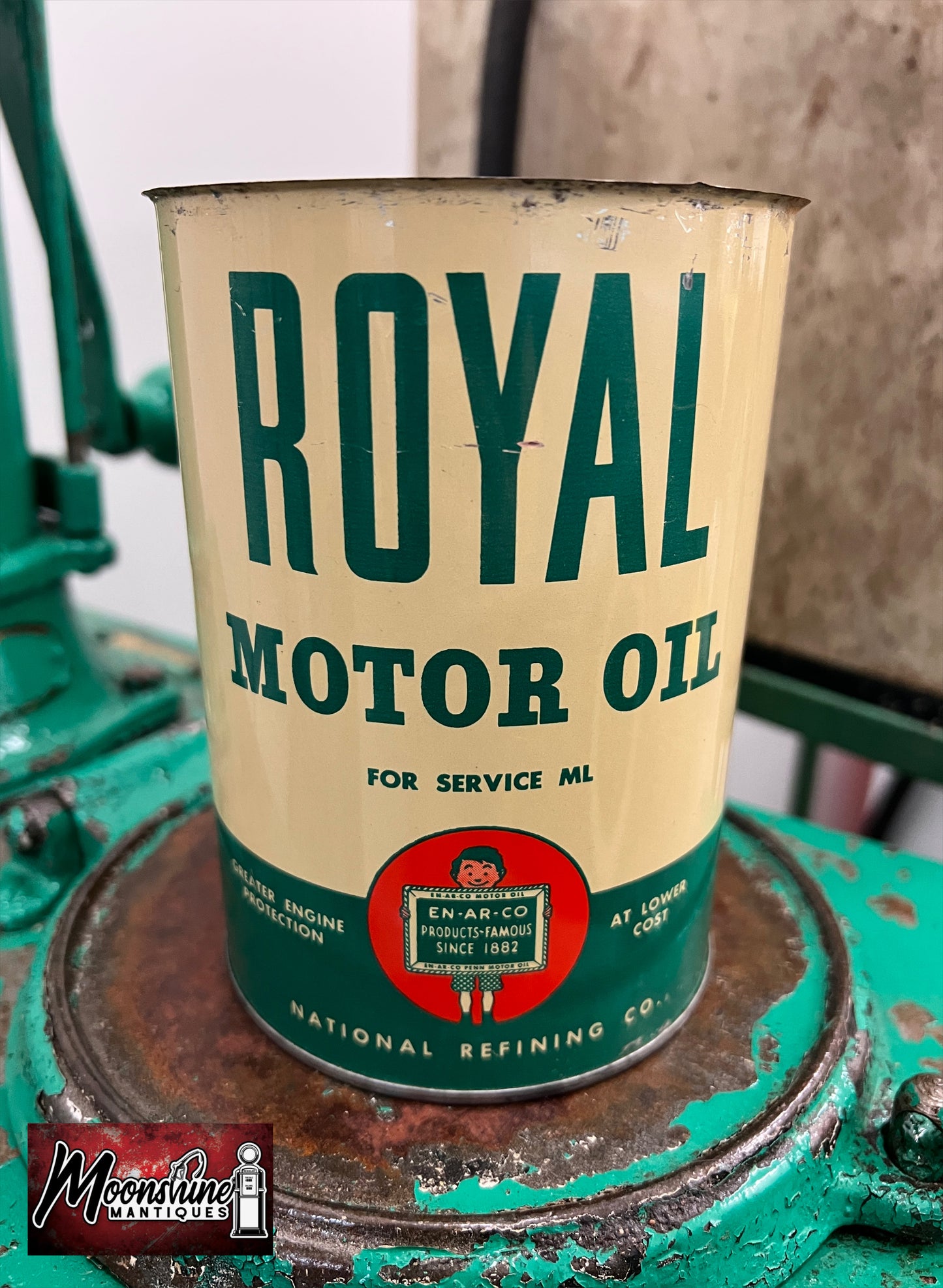 1950’s EN-AR-CO Royal Motor Oil Can 1 qt. - Free Shipping!