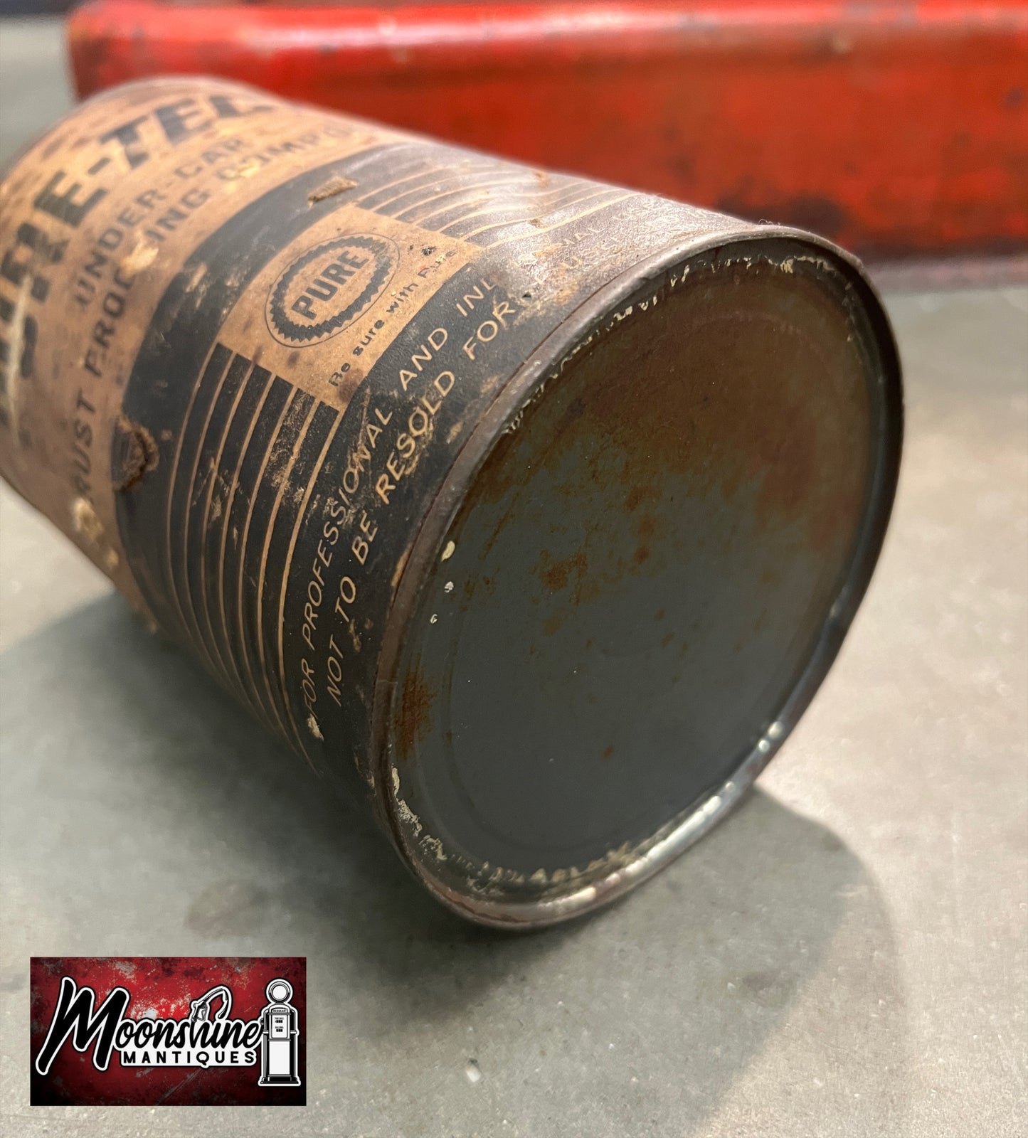 FULL Vtg. PURE OIL COMPANY Car Rust Proofing Compound Can 1 qt. - Free Shipping!