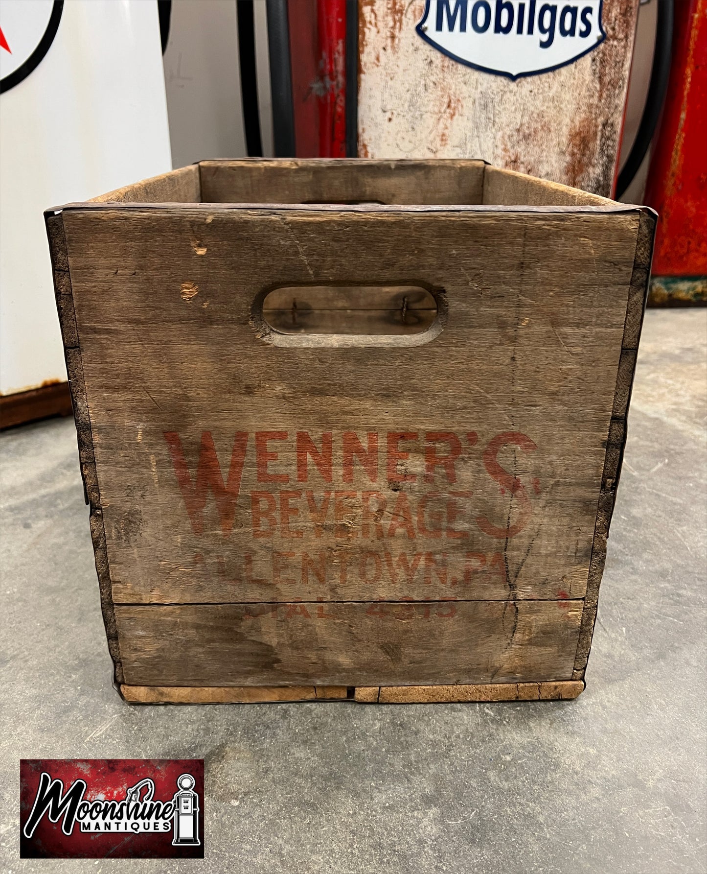 Vtg. 1940's WENNER'S BEVERAGES Wood Drink Bottle Crate - Free Shipping!