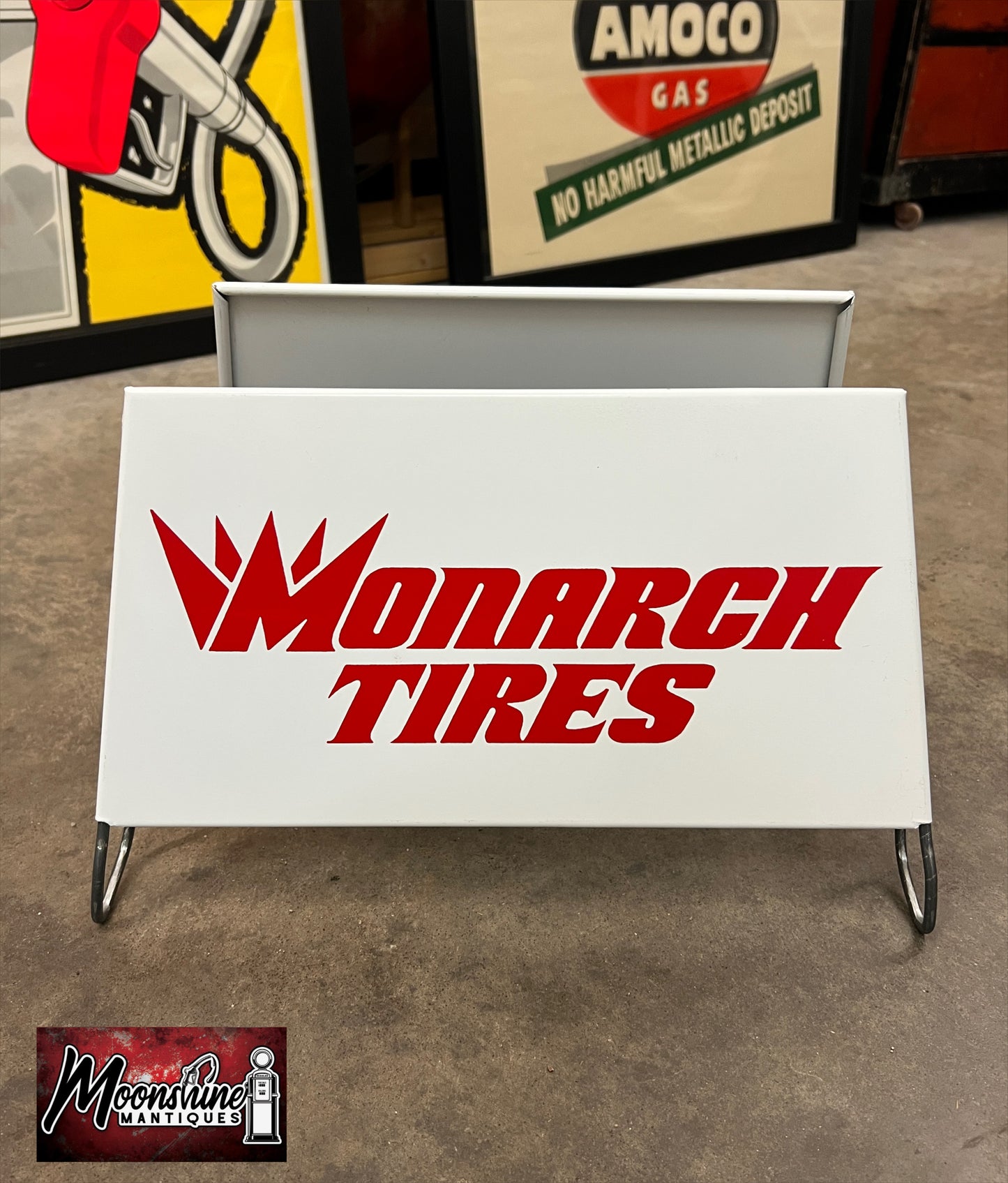 NOS - Vtg. MONARCH TIRES Display Stand Rack Sign - Free Shipping!