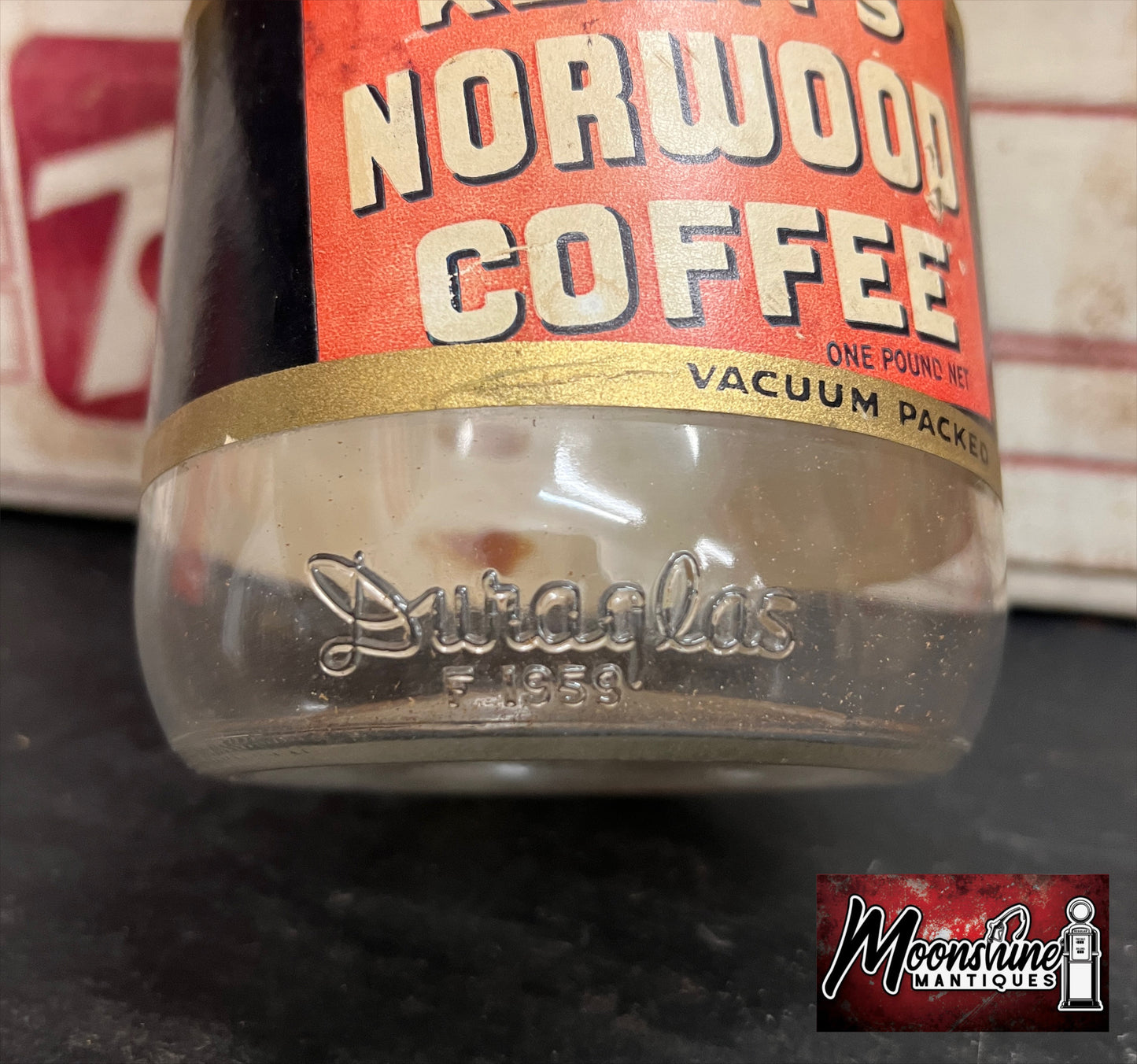 Vtg. KENNY'S NORWOOD COFFEE Jar - Free Shipping!