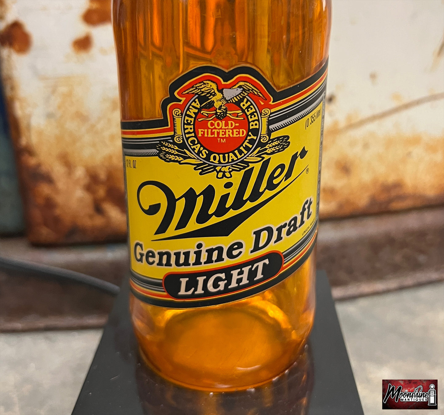 Vtg. MILLER GENUINE DRAFT Lighted Advertising Beer Bottle Sign - Free Shipping!