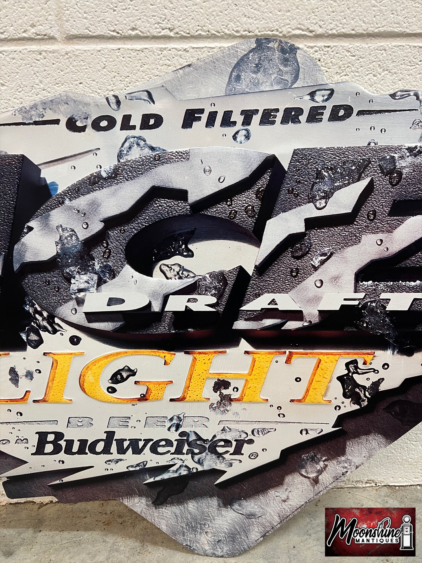 Vtg. 1990's BUDWEISER Bud Ice Light Beer Sign - Free Shipping!