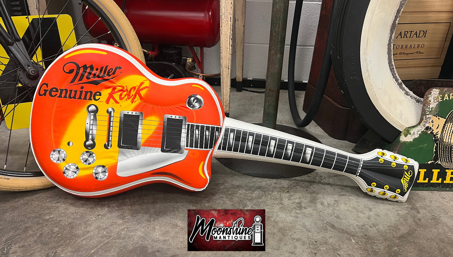 Rare Vtg. MILLER GENUINE DRAFT Beer Inflatable Guitar - Free Shipping!