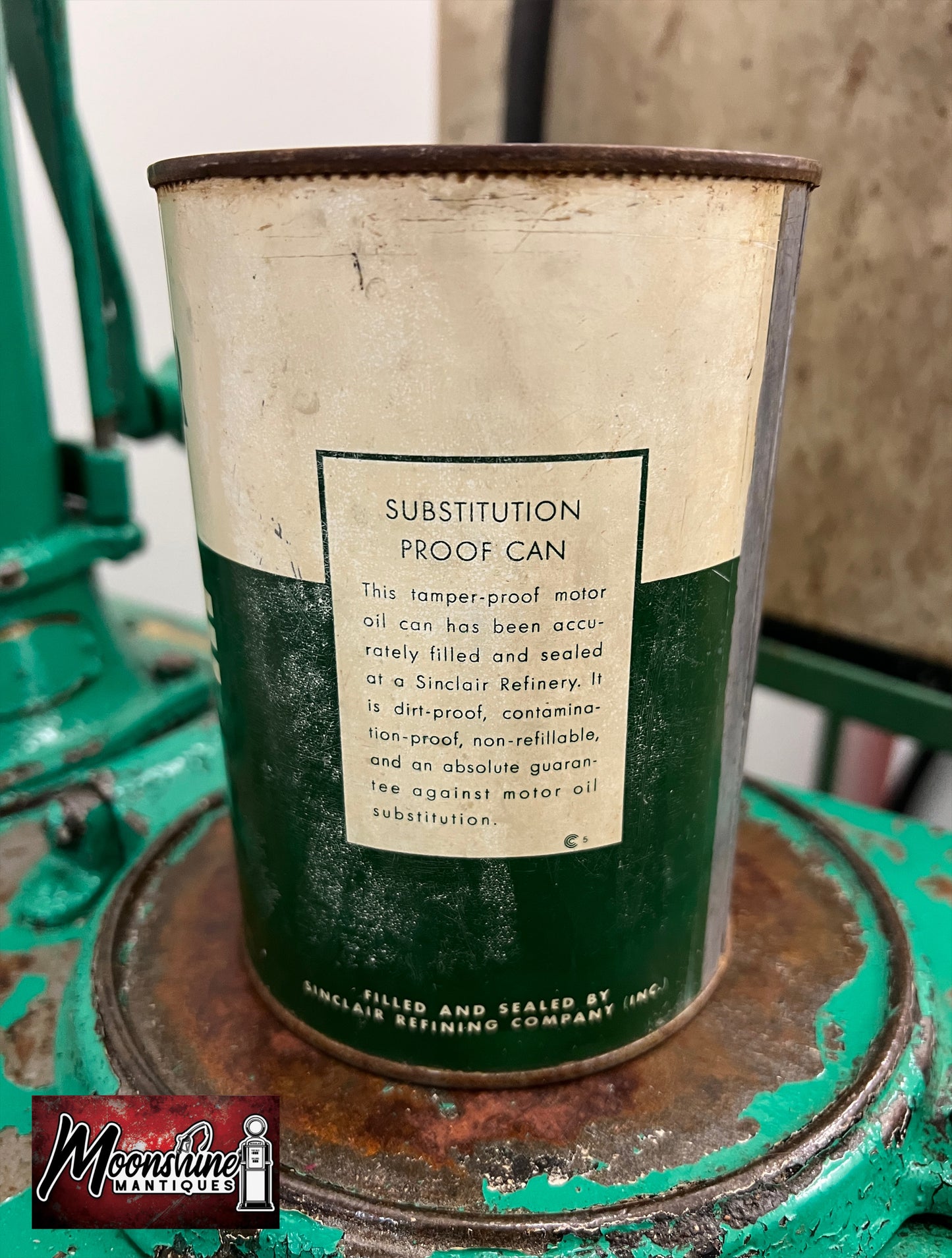 1940’s SINCLAIR OPALINE Motor Oil Can 1 qt. - Gas & Oil - Free Shipping!