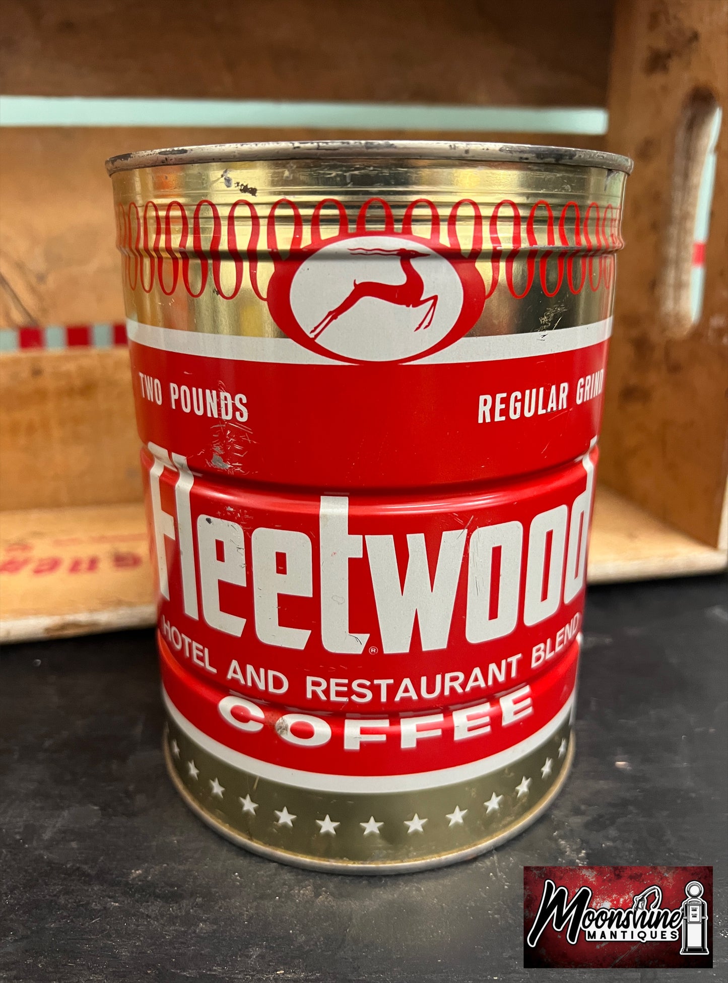 RARE - Vtg. FLEETWOOD COFFEE Tin Can - Unopened w/ Key - Free Shipping!