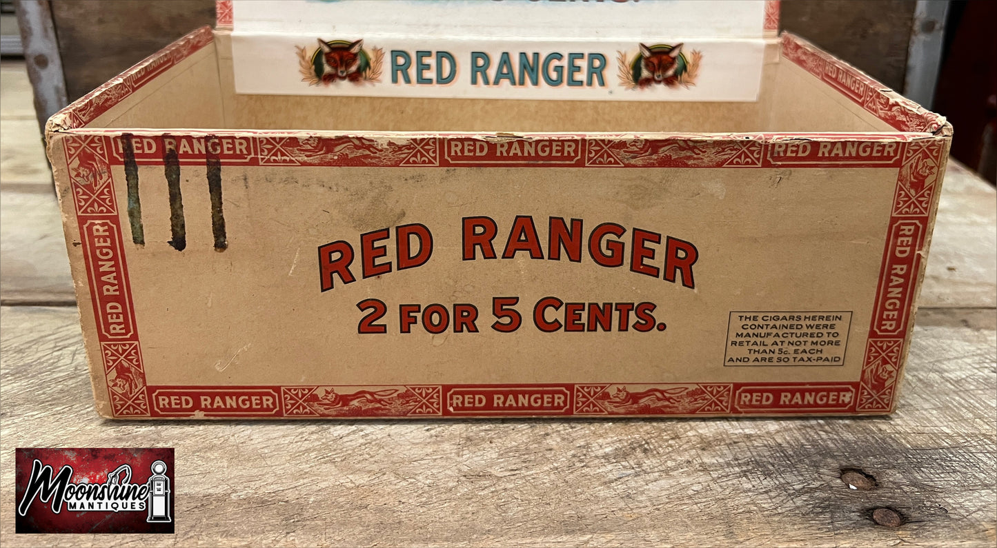 RARE Antique RED RANGER Cigar Box - Free Shipping!