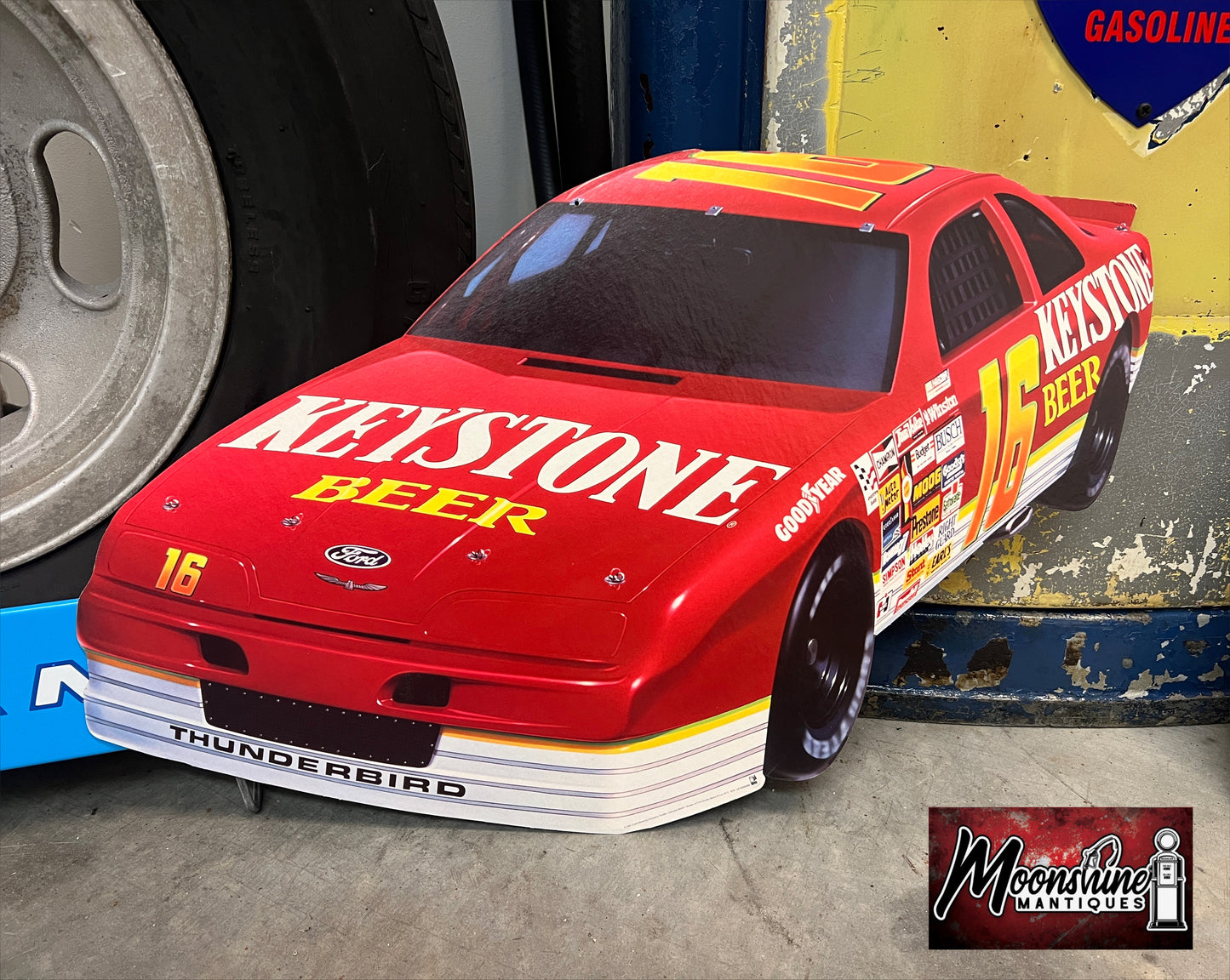Vtg. 1990's COORS KEYSTONE Beer Nascar Wally Dallenbach Cardboard Sign - Free Shipping!